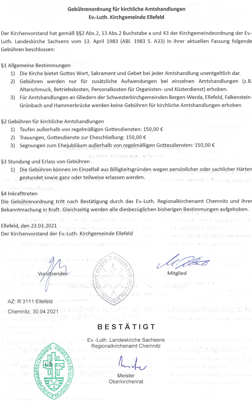 Gebührenordnung Kirche Amtshandlungen web